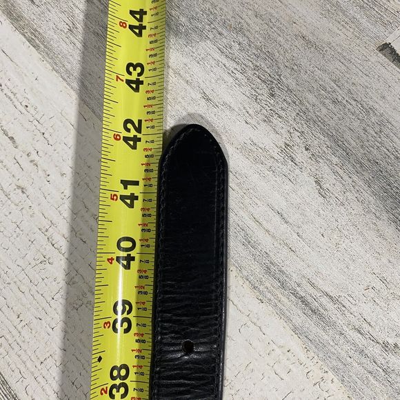 Vtg Men's Black Oil Tanned Leather Braided Belt Western Solid Brass Buckle 40" - Picture 6 of 6